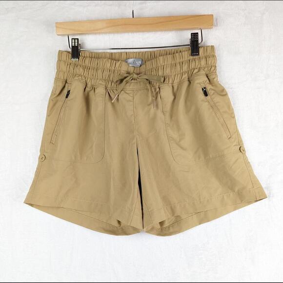 Ascend Roll Tab Shorts Medium Tan Clay Lightweight Pull On 6" Short Hiking - Picture 3 of 12